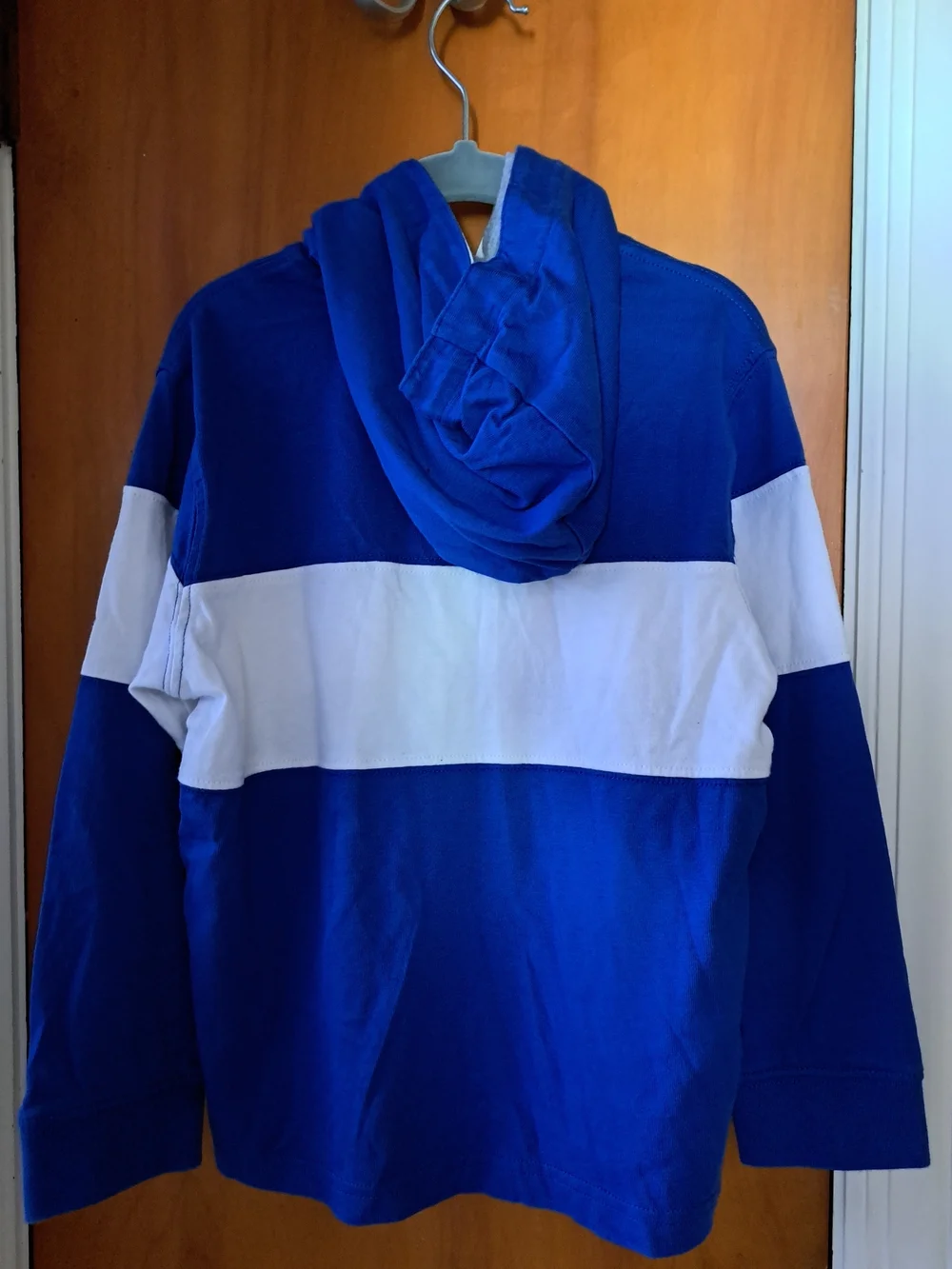 Tommy Hilfiger Boy’s Blue Hooded Rugby Pullover, 5T